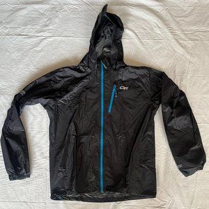 Outdoor Research Men's Helium II Jacket, Black/Hydro, Medium